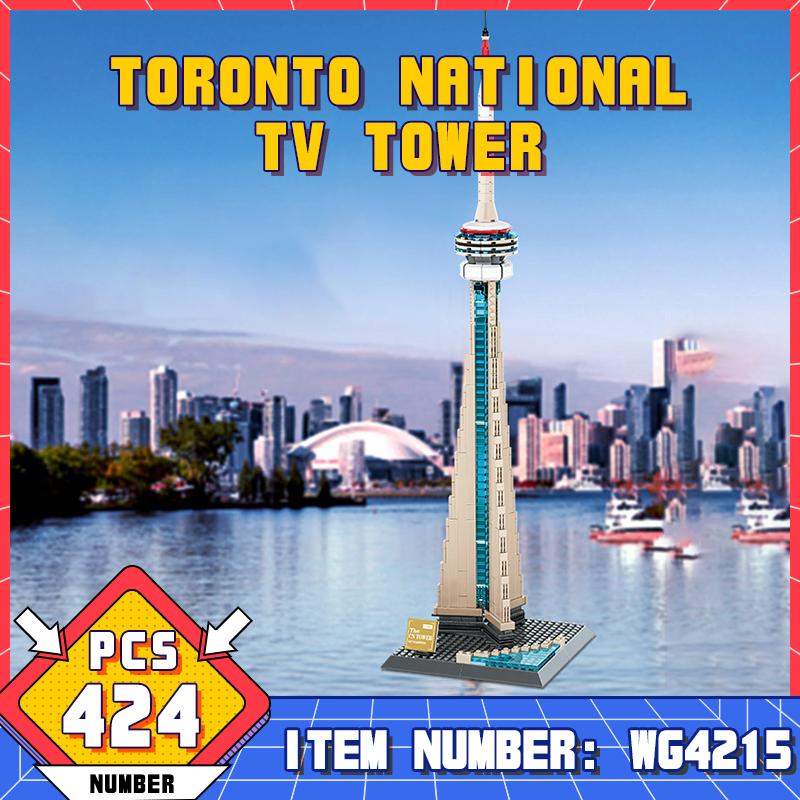 

WG4215 World City Landmark Architecture Series Toronto National TV Tower Small Particle Desktop Building Blocks Boy Toy Gifts