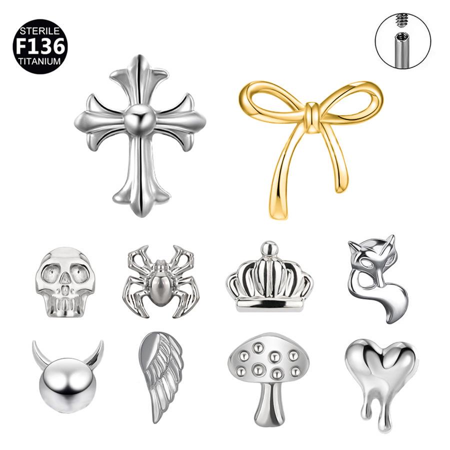 Titanium Alloy Heart and Fox Pigeon Cartilage & Tragus Piercing Studs