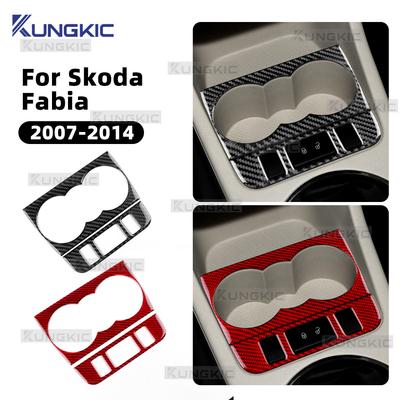 Zachte Koolstofvezel Sticker Voor Skoda Fabia 2 MK2 5J 2007 2008 2009 2010 2011 2012 2013 2014 Auto Waterbeker Stoelverwarming Knop