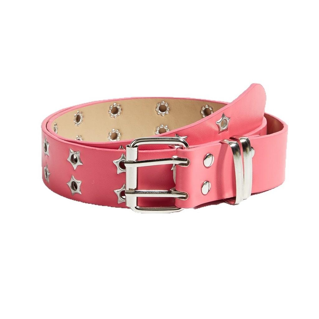 Punk Design Star Shape Pu Belt With Double Pin Closure For Street Style