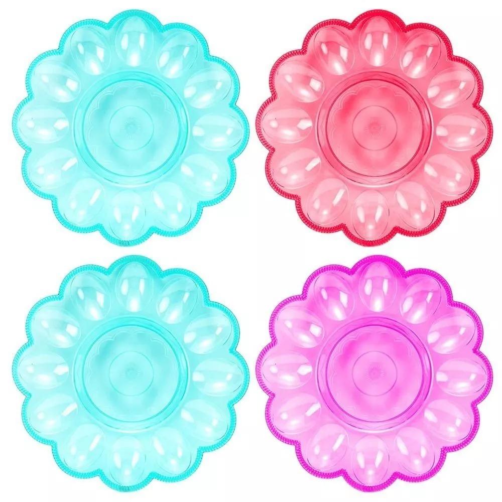 

1Pc Simple 12 Grids Egg Holder New Random Color Plastic Refrigerator Egg Trays Home Creative Egg Plate Rack Storage Tray
