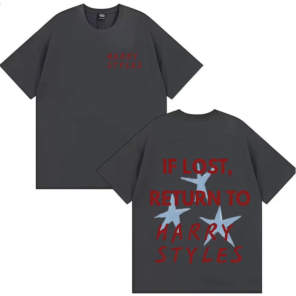 Harry Styles Fashion Double Sided Print Gothic T-Shirt Classic Aesthetic Casual Comfortable Men O-Neck Y2K Tee Shirts Streetwear