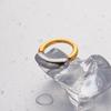 Trendy European & American Cold Style 18K Gold-Plated Titanium Steel Double Arc Ring