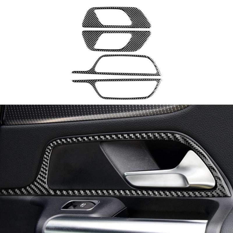For Mercedes Benz GLB + B Class W246 + LHD/RHD Outlet Vent Frame Steering Wheel Panel Door Handles Carbon Fiber Sticker