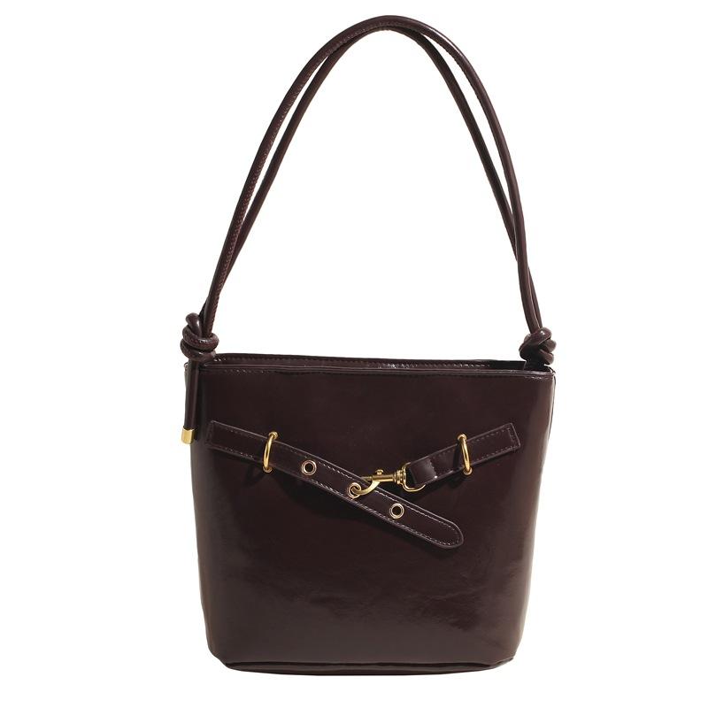 Fashionable and Niche Design, Retro Texture, Simple Crossbody Single-shoulder Bucket Bag