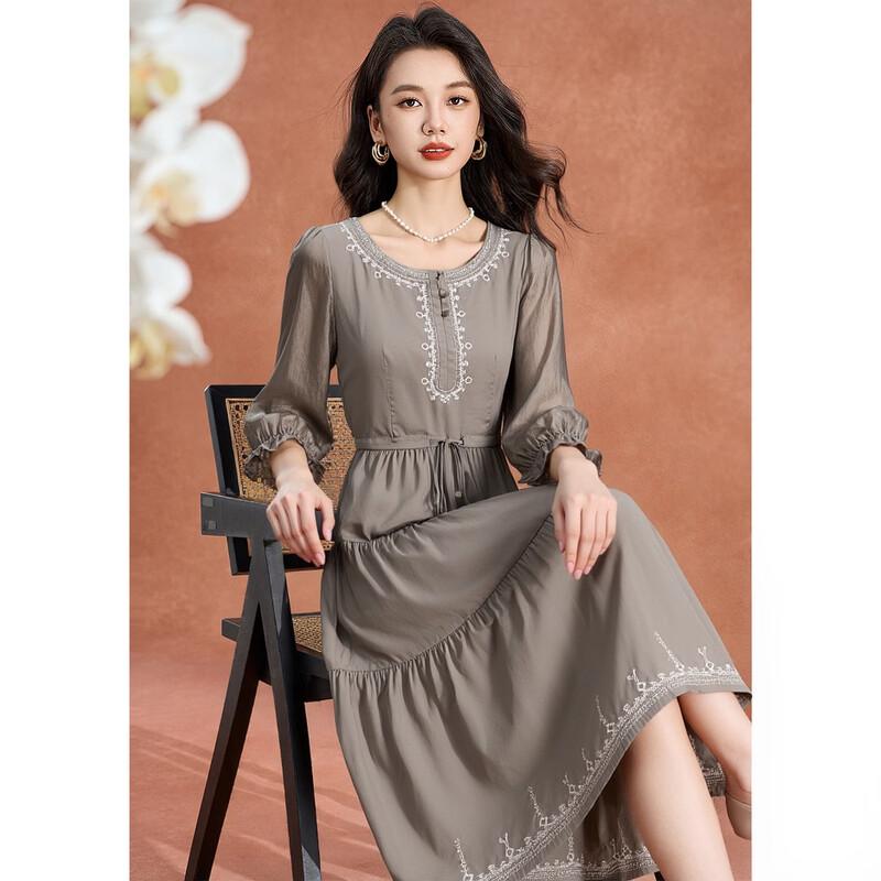 Meilannie French Romantic Tencel Blend Drawstring Dress 2XL