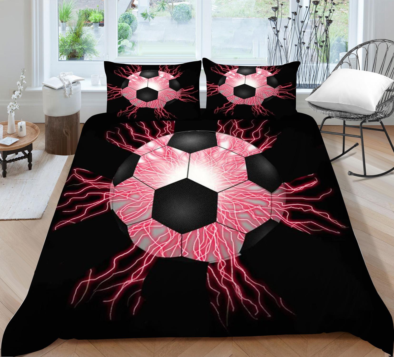 

Комплект постельного белья из трех предметов серии «Футбол» из полиэстера с 3D цифровой печатью EU single 135*200