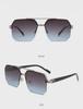 2025 Trendy Double Beam Square Pilot Sunglasses - Unisex European & American Half Frame Style