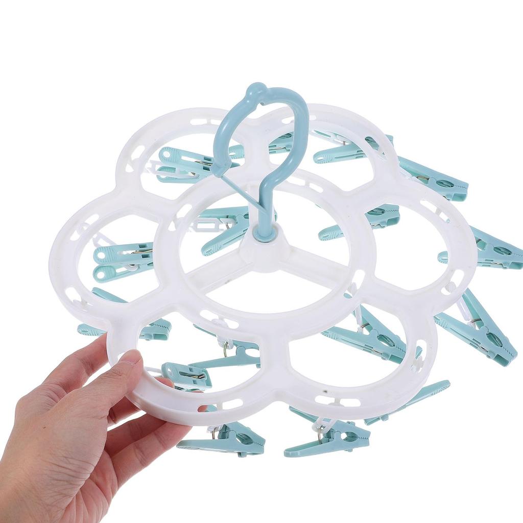 NUOLUX Windproof Drying Home Drip Hanger for Underwear and Small Convenient Laundry Tool Rack, 360-Degree Rotating, Socks, Hanger, Blue,