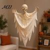 Realistic Mummy for Halloween Hanging Decoration with Scary Sounds, 31.5 Inch Voice Activated Durable Fabric Figurine Glowing Skull Eyes Haunted House