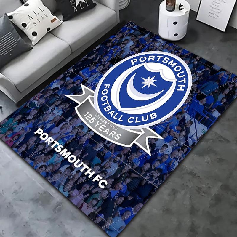Portsmouth Football Club Carpet Rug for Living Room Bedroom Home Sofa Decoration,Kids Play Non-slip Floor Mat