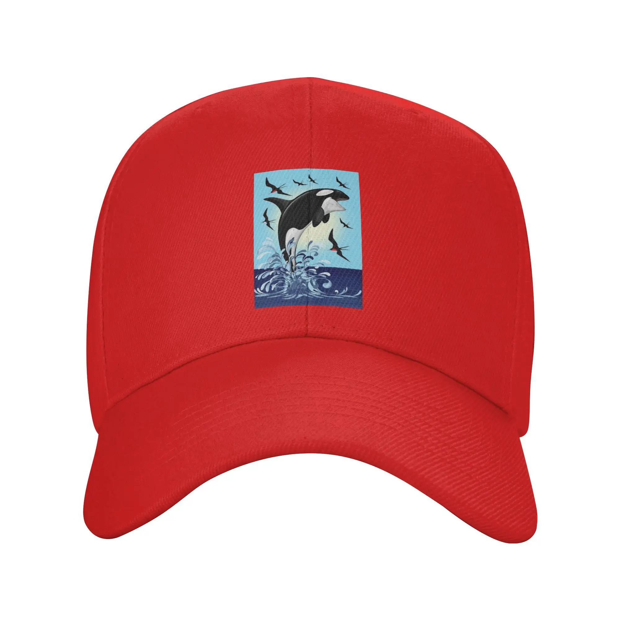 Unisex Baseball Hats Orca Killer Whale jumping out the Ocean Outdoor Streetwear Summer Sports Baseball Caps Casquette Hats One Size