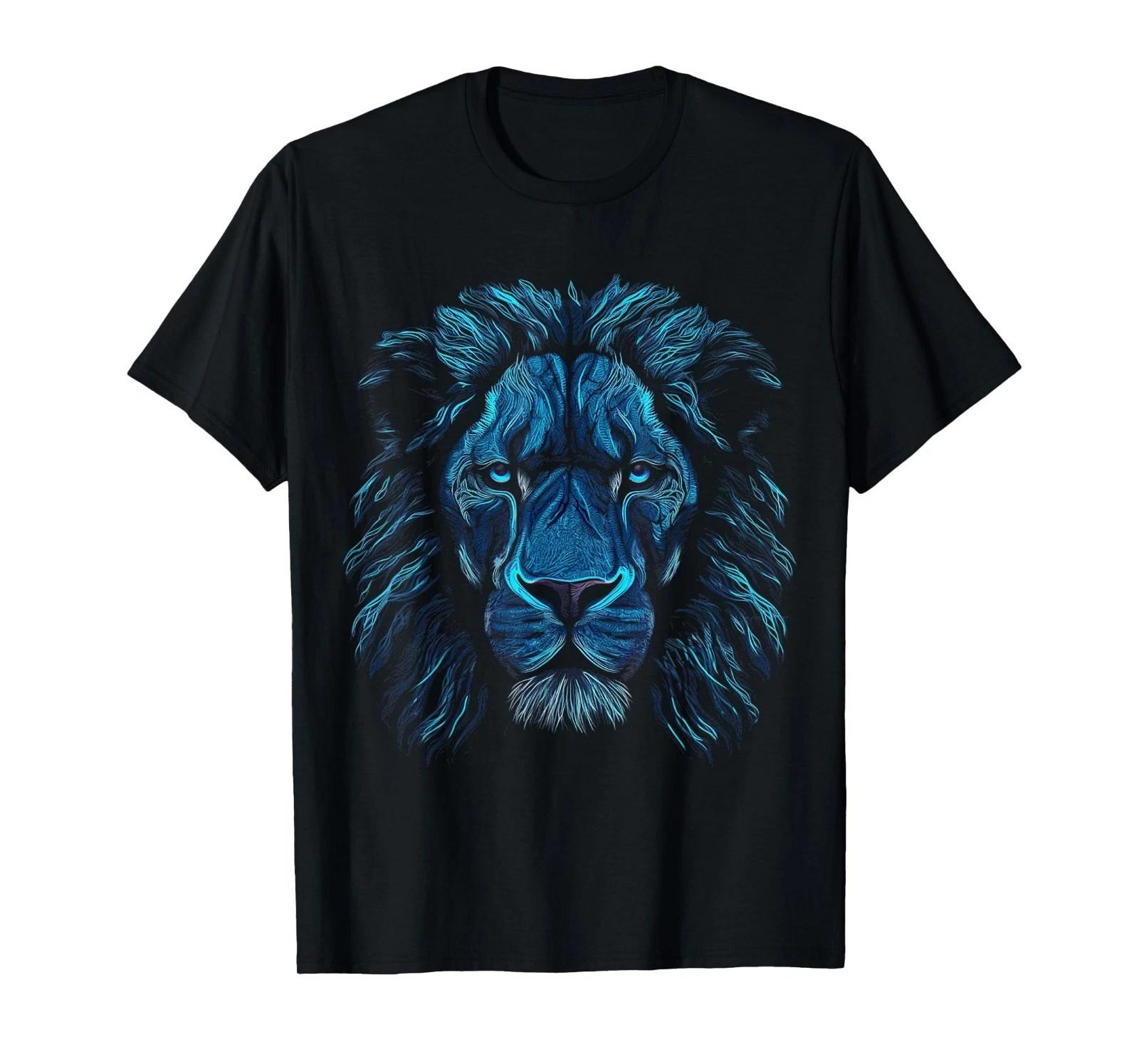 

Lion Art Blue Eyes - Animal Motif Zoo Lion T-Shirt 3XL