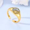 Original 925 Silver Ring Sparking Bee Eye Sun Moon Star Open Rings for Women Girls Jewelry Birthday Anniversary Engagement Gifts