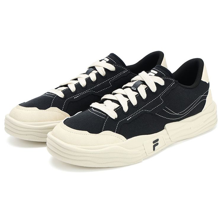 Fila Fusion Pop 2 Canvas Fabric Retro Durable Lightweight Breathable Low-Top Skate Shoes Men Sneaker Black Brown T12M322109FBB