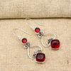 Red Garnet Jewelry, 925 Solid Sterling Silver Earrings, Handmade Gemstone Jewelry Earrings For Memorial Day