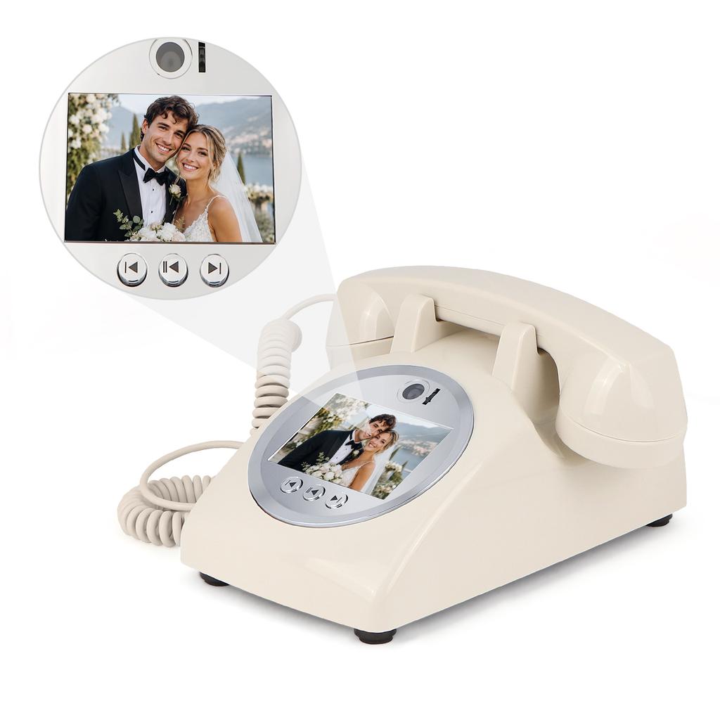 Telefono Registratore Video Audio Messaggi Ospiti Video Antico Produttore per Feste Compleanni Foto