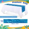 VitalCozy 6 Pcs Ocean Plastic Table Runner 14 x 108 Inch Disposable Blue Water Print Coastal Table Runner for Summer Beach Birthday Mermaid Theme