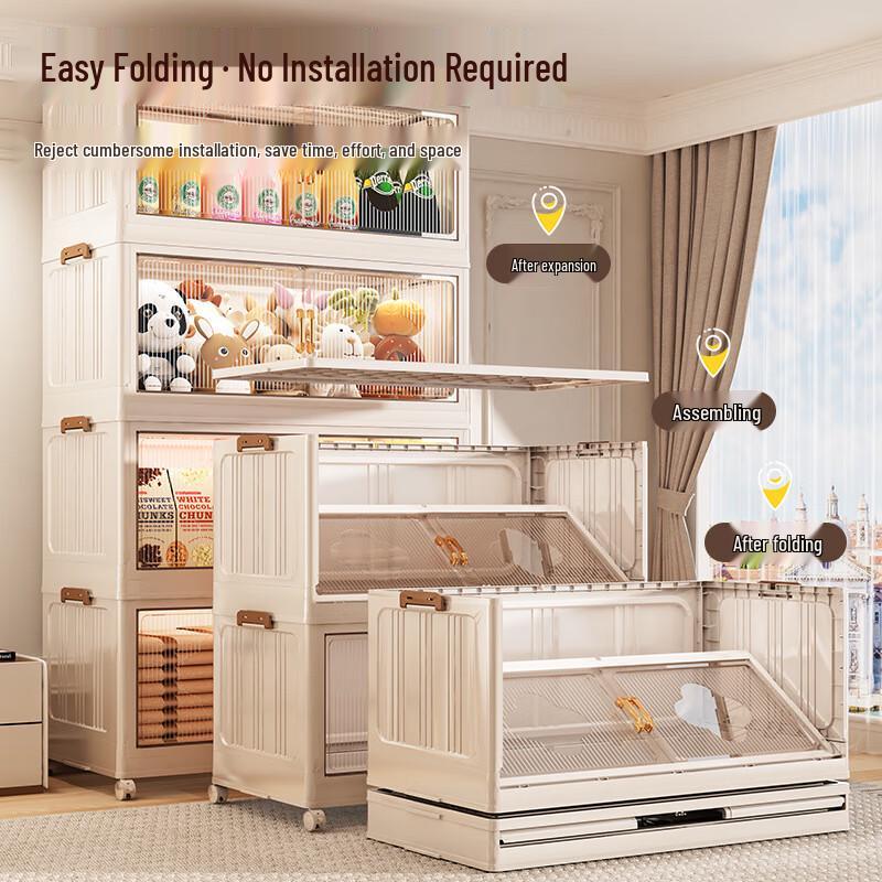 ZhongEn Foldable Multi-layer Plastic Storage Cabinet
