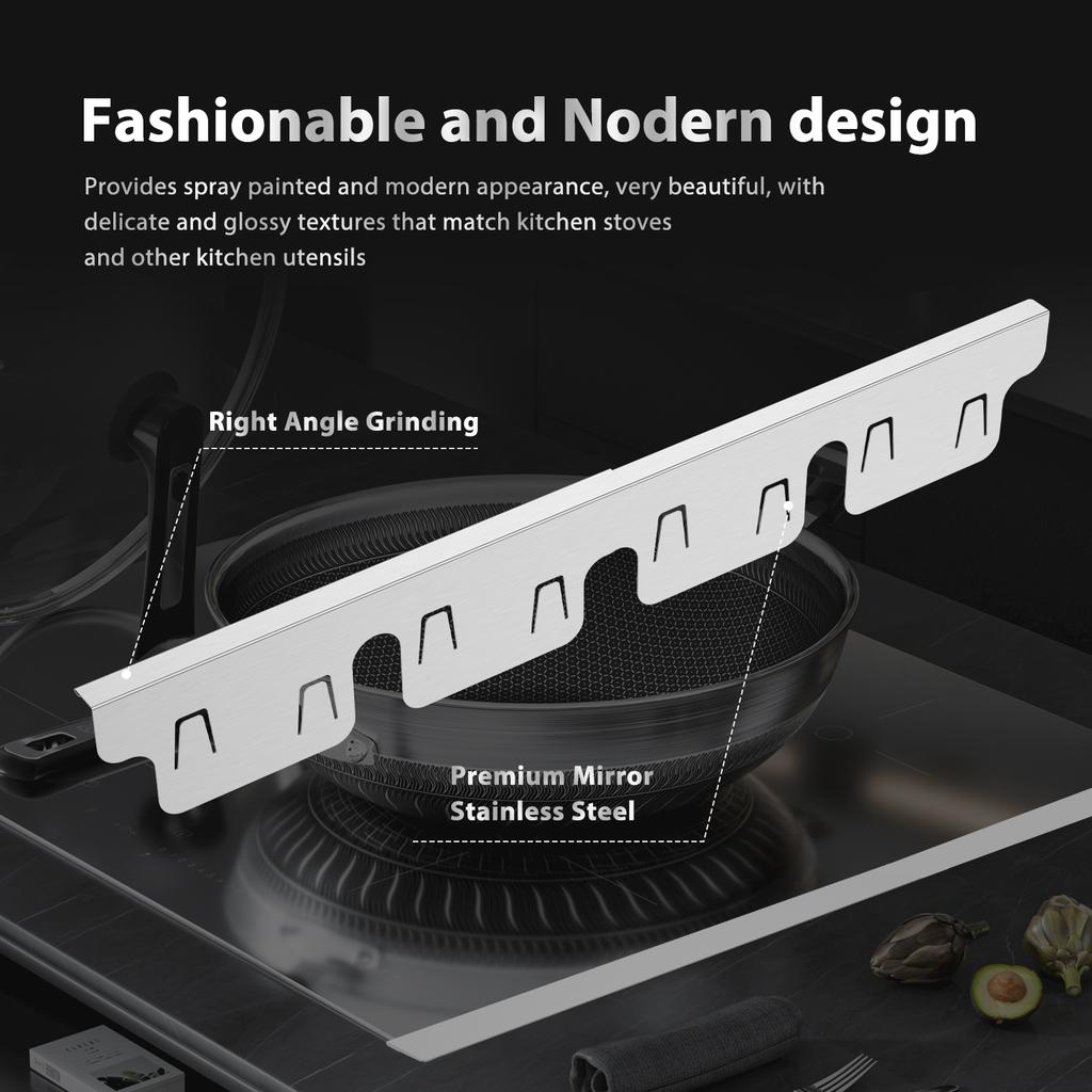 2Pcs Stainless Steel Stove Gap Covers Snug Fit Adjustable Length Oven Side Gap Fillers Anti Rust Heat Resistant Stove Counter