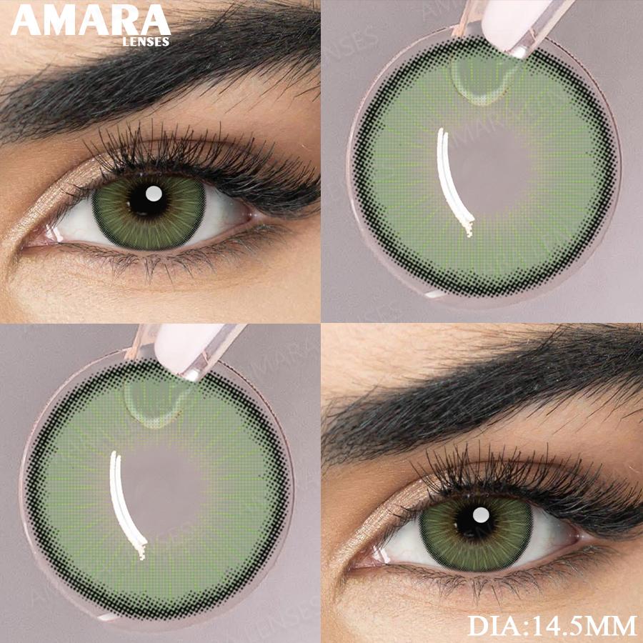 AMARA Colored Contacts Lenses Brown Eyes Natural Contacts Gray Beautiful Pupils Blue Eye Lens Yearly Green Beauty Makeup Lens