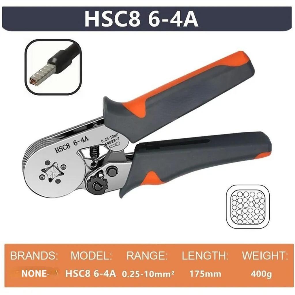 Ferrule Sleeves Terminal Crimping Tools Mini Electrical Pliers HSC8 6-4/6-6(0.25-10mm²/0.25-6mm²) Wire Connection Repair Clamp