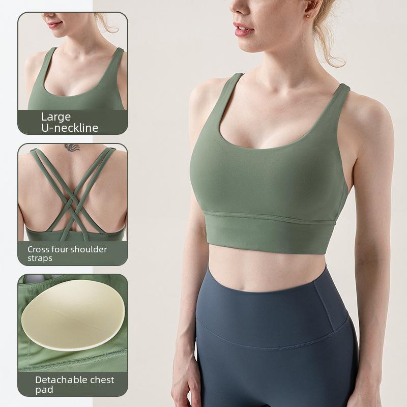 High-Intensity-Sport-BH für Damen mit überkreuztem Rücken – stoßfeste Yoga-Weste
