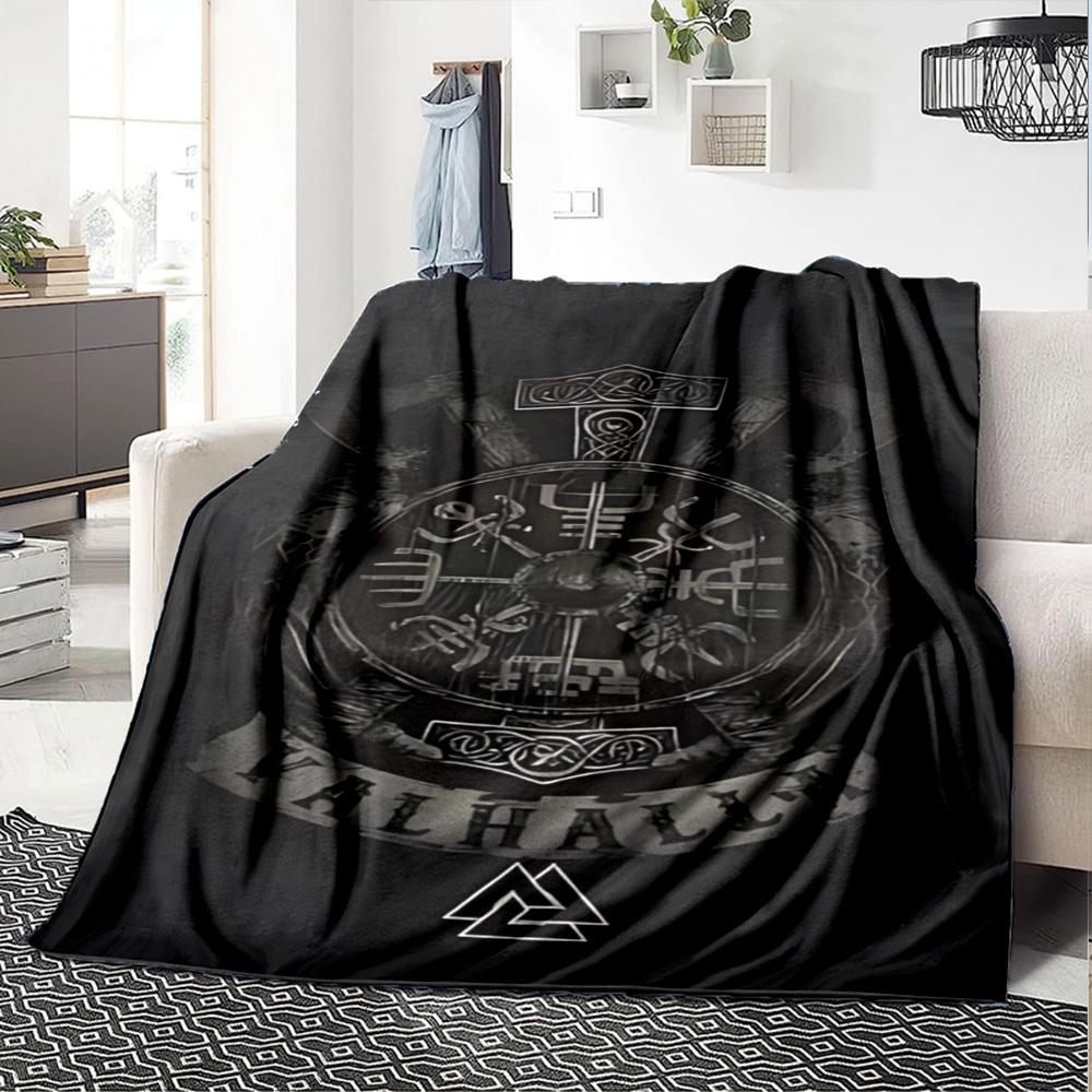 

1 шт. Плед Valknut Valhalla М який Теплий Плед Ковдра для Сну для Дивана Софи Офісу Ліжка Кемпінгу Подорожей, Зручний 130cmx150cm