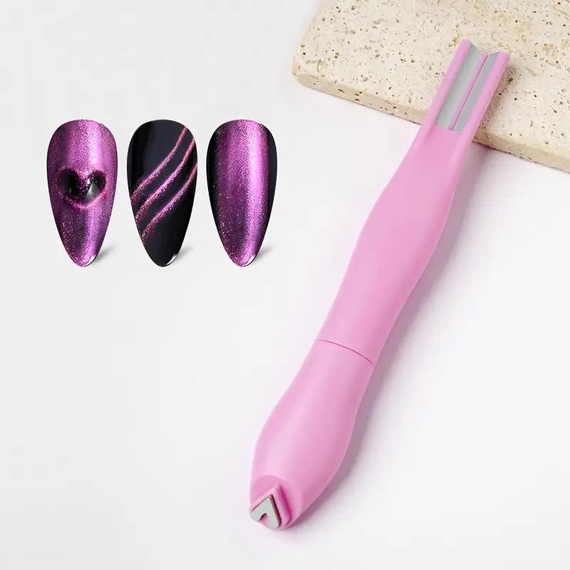 3-In-1 Love Snake Cat Eye Magnetic Diy Nail Art Tool Portable Manicure Detachable Durable Plastic Manicure Pedicure Stick