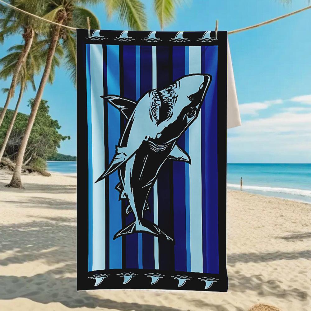 New, Double-sided Velvet Beach Towel Quick-drying Sports Towel Printed Bath Towel