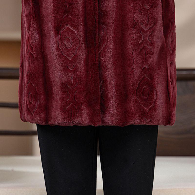 Dámský zimní kabát - Plus samet, zesílený, elegantní čínský styl pro střední a starší věk