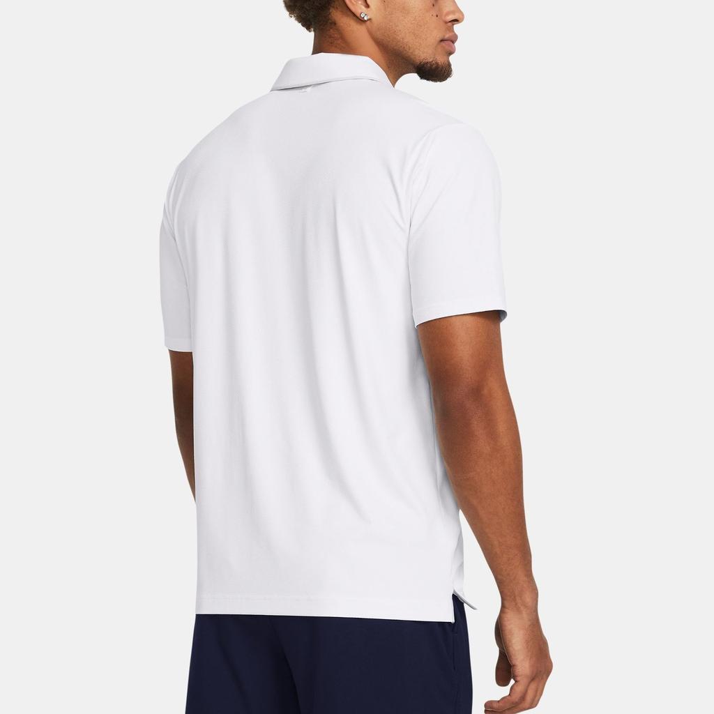 Under Armour Ua Iso-Chill Printed Logo Loose Fit Short Sleeve Polo Shirt Men polo shirts White 1377364-100