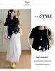 2026 Summer Floral T-shirt & Skirt Set: Versatile, Loose, Irregular Design