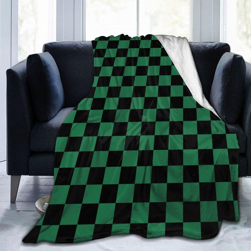 Schwarz-Weiß Karierte Renn-Flanell-Fleece-Decke Weich Warm Leicht Gemütlich Anti-Pilling Flauschige Überwurfdecke für Bett Sofa