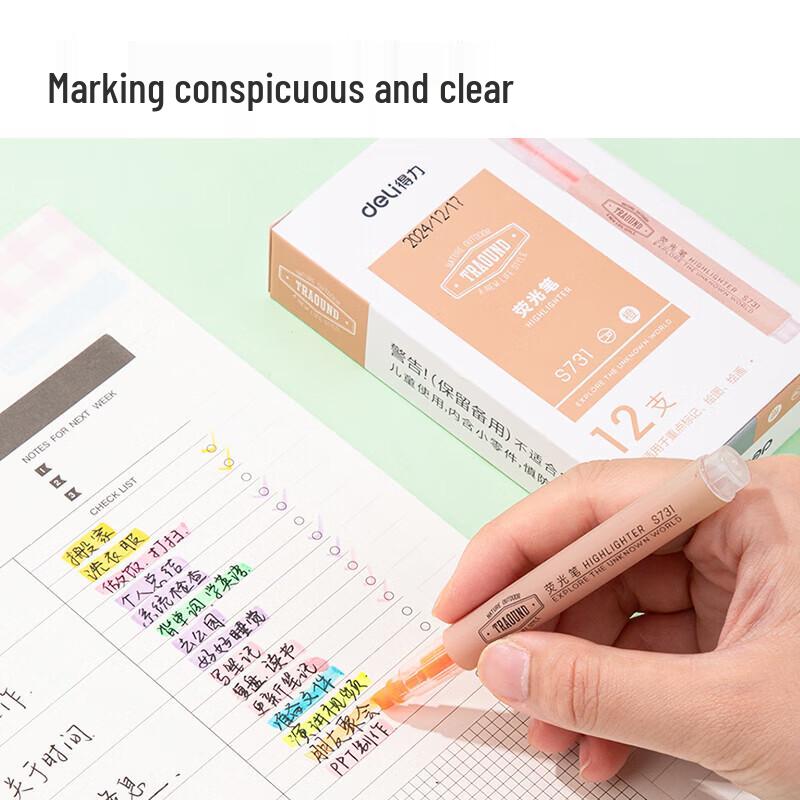Deli S731 Chisel Tip Highlighter Pens