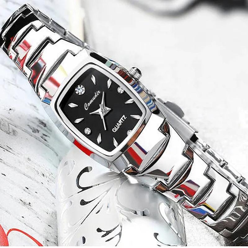 Tungsten steel women s watch, simple and elegant women s watch, small dial ladies  quartz watch серебряный
