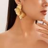 European and American irregular pleated petal stud earrings 2025 trendy fashion personality Internet celebrity versatile ear jewelry