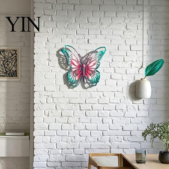 Waterproof Metal Wall Ornaments Butterfly Decorations, Garden Art Sculpture, Decorative Pieces Weatherproof Hanging Decor for Patio Fence Home