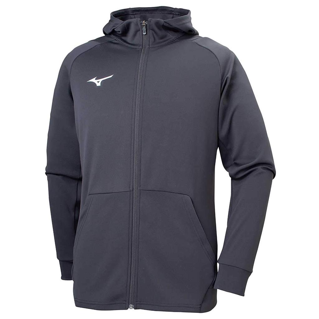 Mizuno Soft Dry Knit Training Slim Size L to Japanese size Hoodie, Full-Zip, Fit, 32MC9118, Black, (equivalent L)