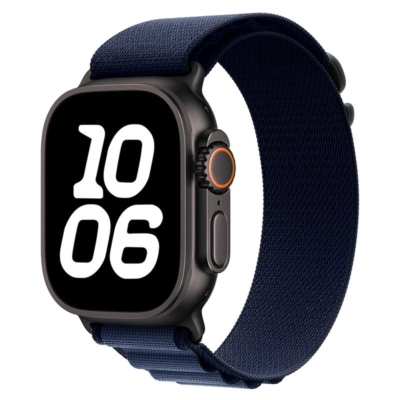 

Alpine loop для Apple watch Ultra 2 Band 49 мм 44 мм 45 мм 46 мм 40 мм 41 мм 42 мм 38 мм браслет correa iwatch series 10 9 8 7 SE 6 5 4 3 ремешок 49/45/44/42/46（S10） синий/чёрный