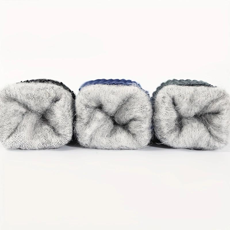 WTEMPO 1Pair Men's Winter Knitted Cold-proof Windproof Full Finger Gloves Touch Screen Fleece Warm Outdoor Cycling Gloves