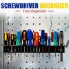 Screwdriver Organizer Wall Mount, 2PCS Tool Storage Rack Holder, Save Space Hand Tool Display Stand, Wall Storage Tool Kit Slot for Garage, Easy Tool
