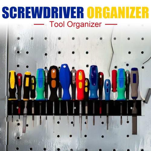Screwdriver Organizer Wall Mount, 2PCS Tool Storage Rack Holder, Save Space Hand Tool Display Stand, Wall Storage Tool Kit Slot for Garage, Easy Tool