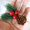 10Pcs Christmas Artificial Flower Red Berry Pine Cone Holly Xmas Party Decor