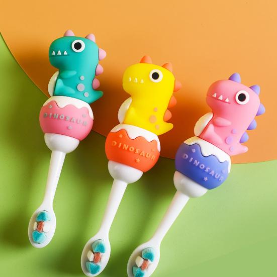 Praktický dětský zubní kartáček, opakovaně použitelný lehký dinosaurus