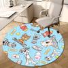 1pc Dog-themed Illustration with Bones, Tennis Balls Round Carpet, Perfect for Decorating Chairs, Living Rooms, Or Bedrooms, for Living Room.044