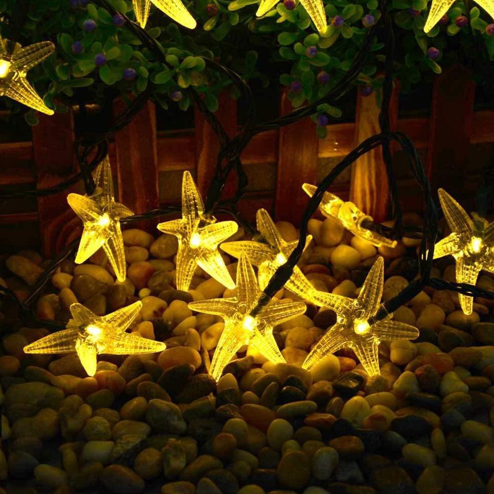 Christmas Solar Outdoor Waterproof String Lamp 30LED Starfish Color Lamps