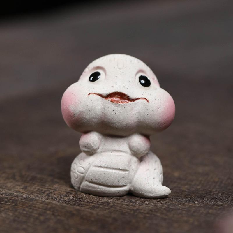 

Cute Small White Snake Purple Clay Zodiac Snake Tea Pet Aesthetic Tea Zisha Games Tea Figurine Play Toys Tea Statue Ornaments