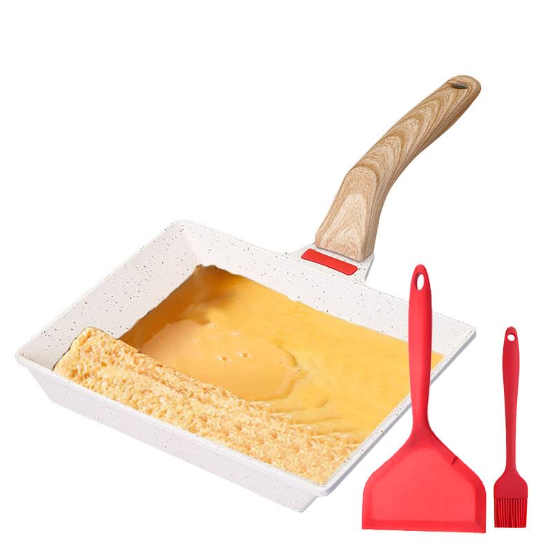 Nonstick Tamagoyaki Egg Frying Pan Japanese Omelette Pan Non-Stick Coating Pancake Egg Pan Steak Pan Breakfast Kitchen Cookware