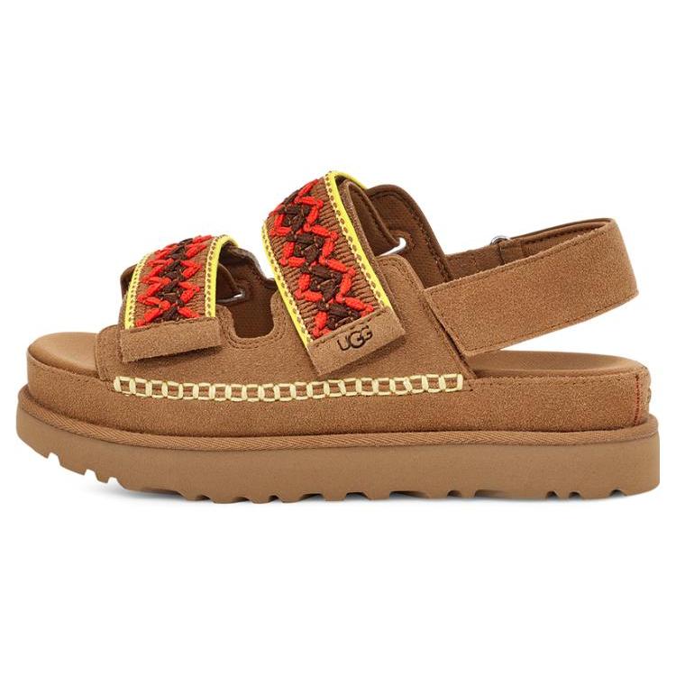 UGG Goldenstar Heritage Braid Fabric Fashion Sandal Women s Chestnut 1139892-CHE 36